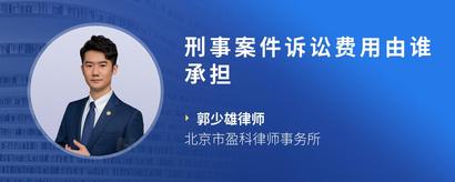 刑事案件诉讼费用由谁承担
