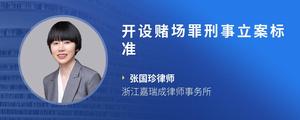 开设赌场罪刑事立案标准
