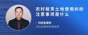 农村租赁土地使用纠纷注意事项是什么