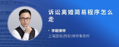 诉讼离婚简易程序怎么走