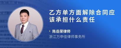 乙方单方面解除合同应该承担什么责任