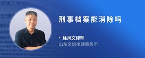 刑事档案能消除吗