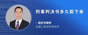 刑事判决书多久能下来