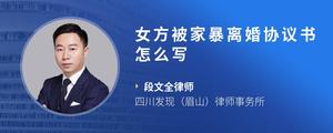 女方被家暴离婚协议书怎么写