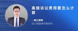 离婚诉讼费用要怎么计算