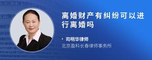 离婚财产有纠纷可以进行离婚吗
