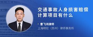 交通事故人身损害赔偿计算项目有什么