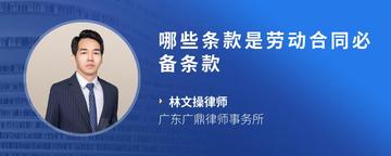 哪些条款是劳动合同必备条款