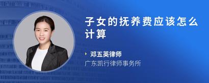 子女的抚养费应该怎么计算