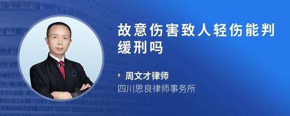 故意伤害致人轻伤能判缓刑吗