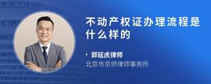 不动产权证办理流程是什么样的