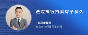 法院执行拍卖房子多久