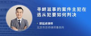 寻衅滋事的案件主犯在逃从犯要如何判决?