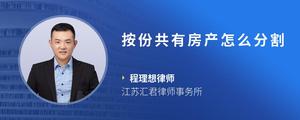 按份共有房产怎么分割