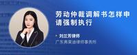 劳动仲裁调解书怎样申请强制执行