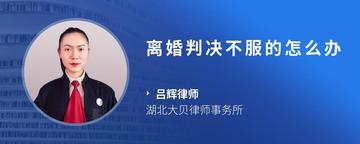 离婚判决不服的怎么办