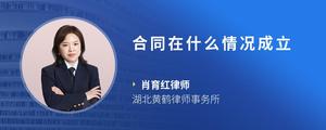 合同在什么情况成立
