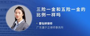 三险一金和五险一金的比例一样吗