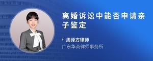离婚诉讼中能否申请亲子鉴定