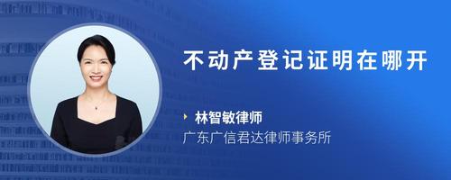 不动产登记证明在哪开