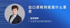 出口退税到底是什么意思