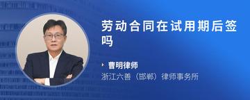劳动合同在试用期后签吗
