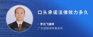 口头承诺法律效力多久