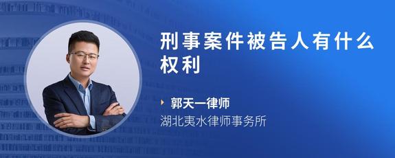 刑事案件被告人有什么权利