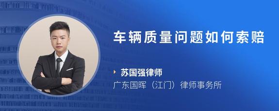车辆质量问题如何索赔