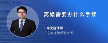 离婚需要办什么手续