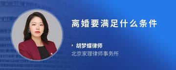 离婚要满足什么条件