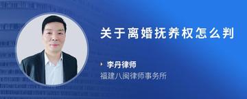 关于离婚抚养权怎么判