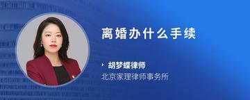 离婚办什么手续