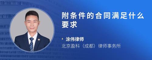 附条件的合同满足什么要求