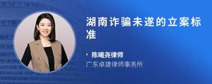 湖南诈骗未遂的立案标准