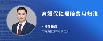 离婚保险理赔费用归谁