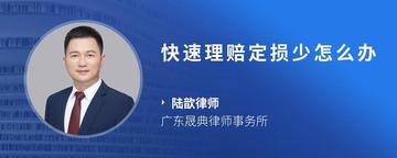 快速理赔定损少怎么办